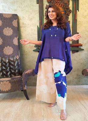Blue Floral printed cotton co-ord set 2