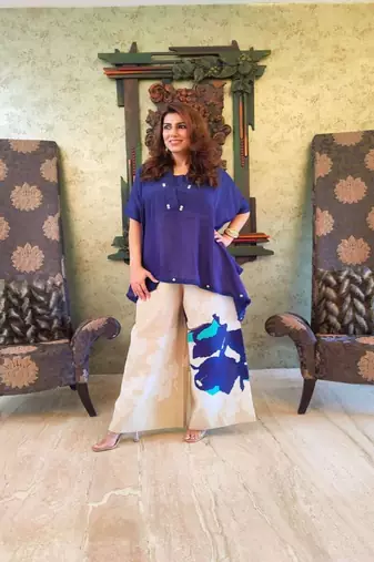 Blue Floral printed cotton co-ord set