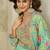 sky-blue printed chiffon salwar-kameez
