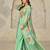 sky-blue printed chiffon salwar-kameez