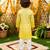 Yellow embroidered chanderi kurta pyjama