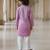 Purple embroidered chanderi kurta pyjama