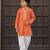 Orange embroidered chanderi kurta pyjama