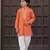 Orange embroidered chanderi kurta pyjama