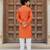 Orange embroidered chanderi kurta pyjama