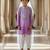 Purple embroidered chanderi kurta pyjama