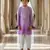 Purple embroidered chanderi kurta pyjama