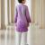 Purple embroidered chanderi kurta pyjama