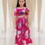 Pink printed cotton lehenga set