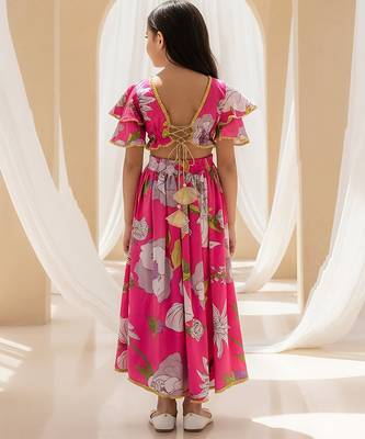 Pink printed cotton lehenga set 2