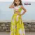 Yellow printed cotton lehenga set