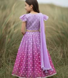 Purple embroidered chanderi lehenga set