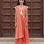 Orange embroidered chanderi lehenga set