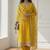 Yellow shimmer organza embroidered party wear suit