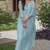 Sky blue hand mirror work kaftan and pant and inner