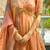 Peach tissue lace wrok kurta and sharara and dupatta set