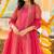 Pink emboridered zari tissue anarkali and pant and dupatta