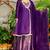 Purple silk lace work kurta and sharara and dupatta set