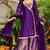Purple silk lace work kurta and sharara and dupatta set