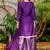 Purple silk lace work kurta and sharara and dupatta set