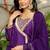 Purple silk lace work kurta and sharara and dupatta set