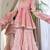 Pink cotton printed lace work kurta and sharara and dupatta set