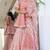 Pink cotton printed lace work kurta and sharara and dupatta set