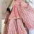 Pink cotton printed lace work kurta and sharara and dupatta set