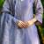 Purple tissue emboridered kurta and pant and dupatta