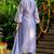 Purple tissue emboridered kurta and pant and dupatta