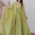 Tantalizing Pista Green Organza Mehendi Wear Gown With Dupatta