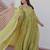 Tantalizing Pista Green Organza Mehendi Wear Gown With Dupatta