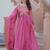 Pink Organza Sequins Gown With Dupatta