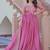 Pink Organza Sequins Gown With Dupatta