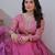 Pink Organza Sequins Gown With Dupatta
