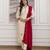 Cream embroidered chanderi round neck kurta pant & dupatta