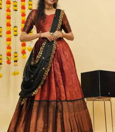 Maroon Embroidered Art Silk lehenga choli