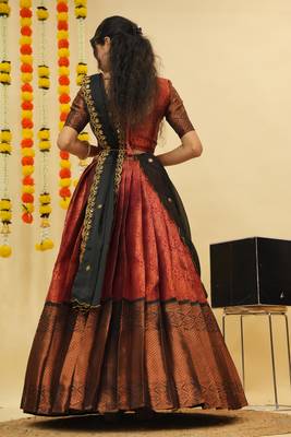 Maroon Embroidered Art Silk lehenga choli 2
