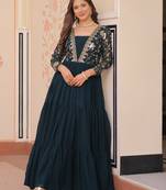  Rama Green Sequins Embroidered Gown