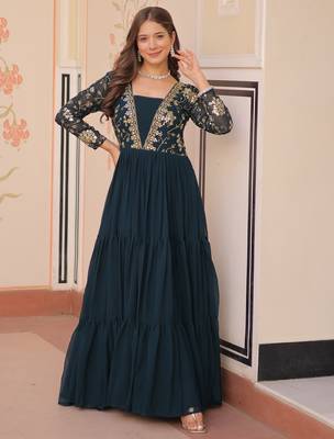  Rama Green Sequins Embroidered Gown 3