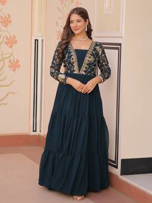  Rama Green Sequins Embroidered Gown 4