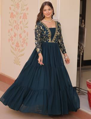  Rama Green Sequins Embroidered Gown 6