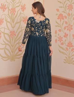  Rama Green Sequins Embroidered Gown 7