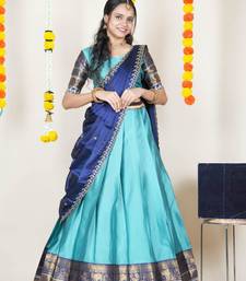 Blue Embroidered Art Silk lehenga choli