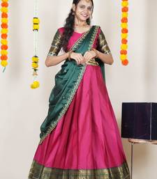 Pink Embroidered Art Silk lehenga choli