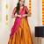 Orange Embroidered Art Silk lehenga choli