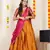 Orange Embroidered Art Silk lehenga choli
