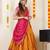 Orange Embroidered Art Silk lehenga choli