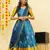 Turquoise Embroidered Art Silk lehenga choli