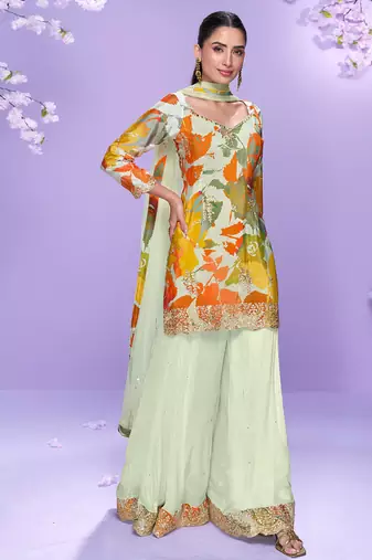 white floral_print chiffon salwar-kameez